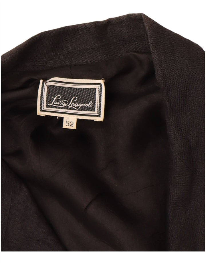 Giacca blazer da donna a maniche corte a 2 bottoni Luisa Spagnoli IT 52 2XL Nera