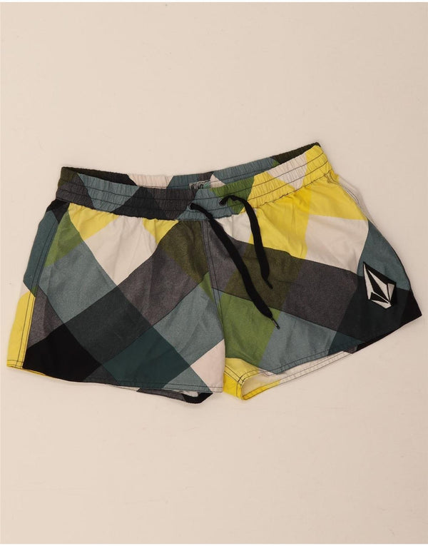 Pantaloncini da bagno da donna Volcom UK 14 Grande poliestere a quadri multicolore