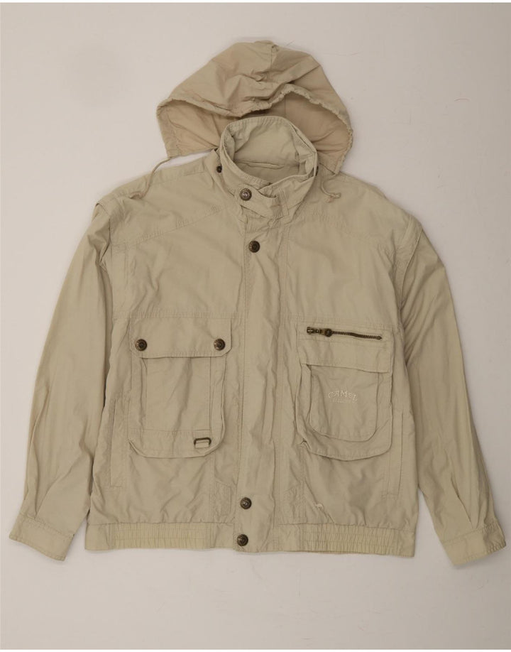 CAMEL Mens Hooded Bomber Jacket UK 40 Large Beige Vintage Camel and Second-Hand Camel from Messina Hembry 