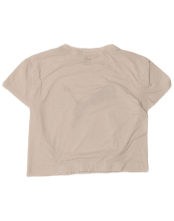 T-shirt grafica corta da donna Puma UK 10 piccola bianca in poliestere