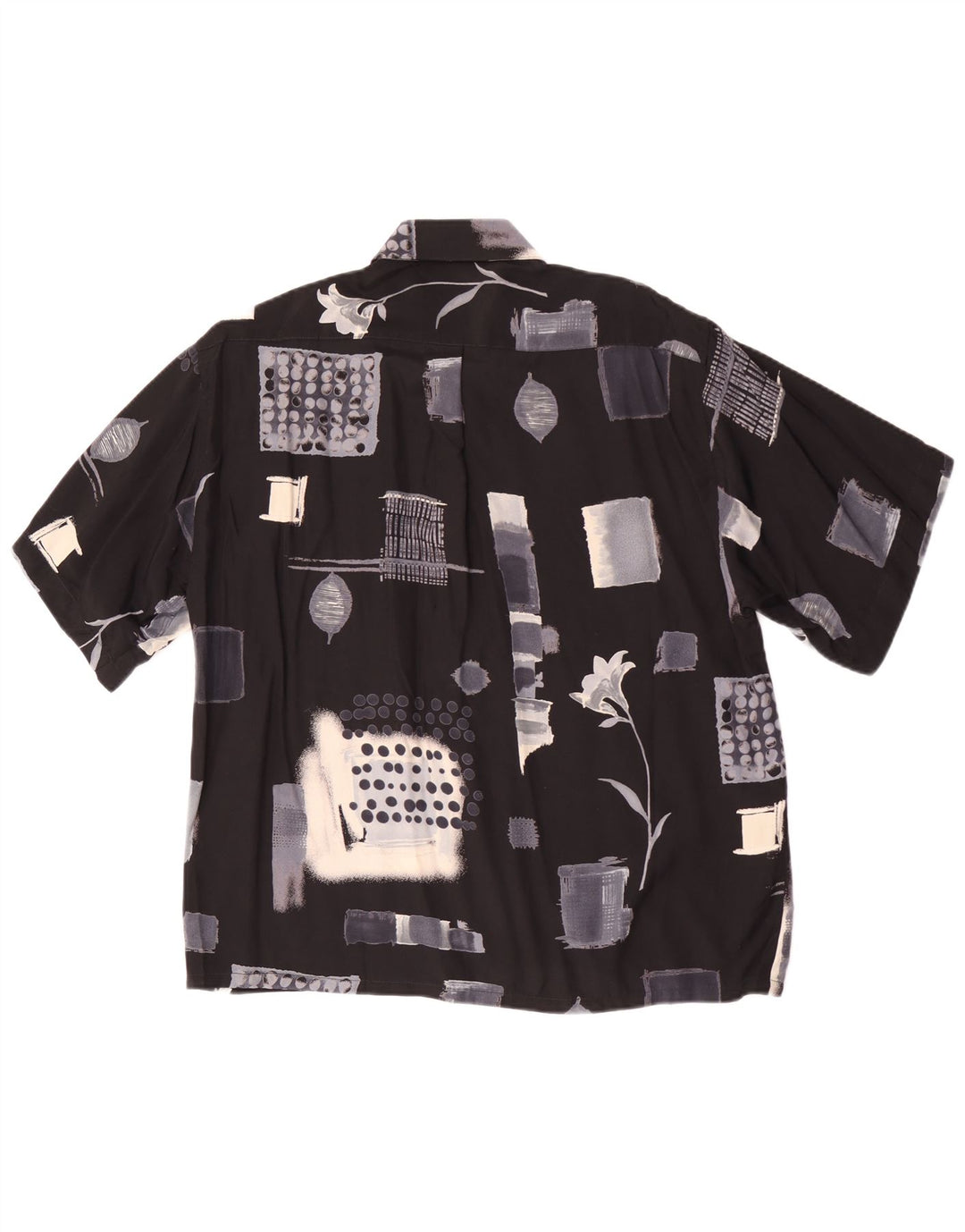 Camicia a maniche corte da uomo Tipo' S Large nera geometrica