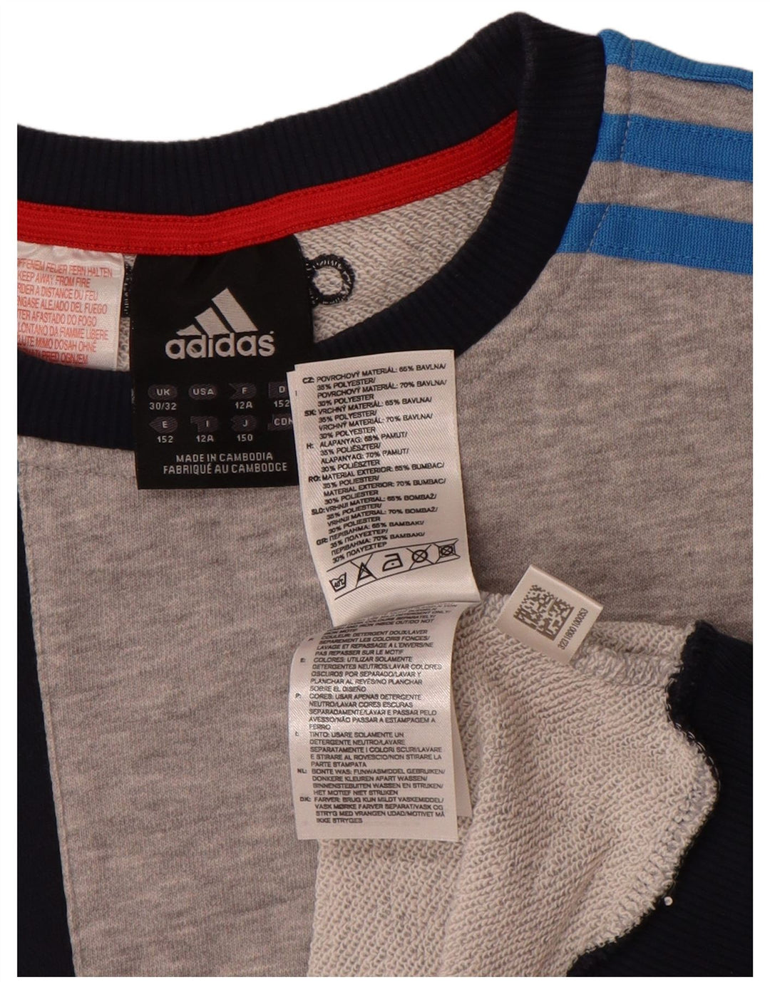 Felpa con grafica Adidas per ragazzi, 11-12 anni, colore grigio color block