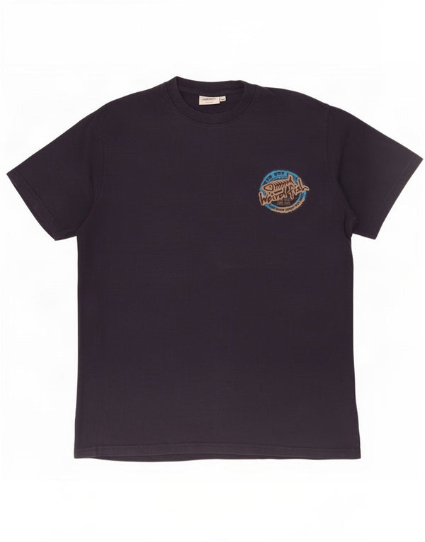 Weird Fish Mens Graphic T-Shirt Top Medium Navy Blue Cotton