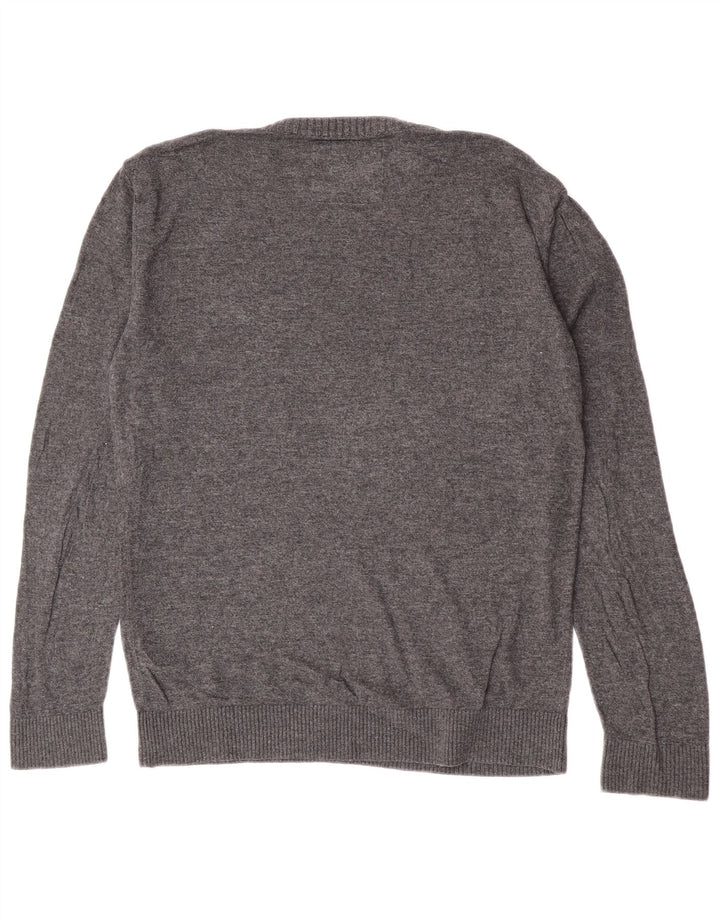Maglione Hollister da uomo girocollo in cotone grigio medio