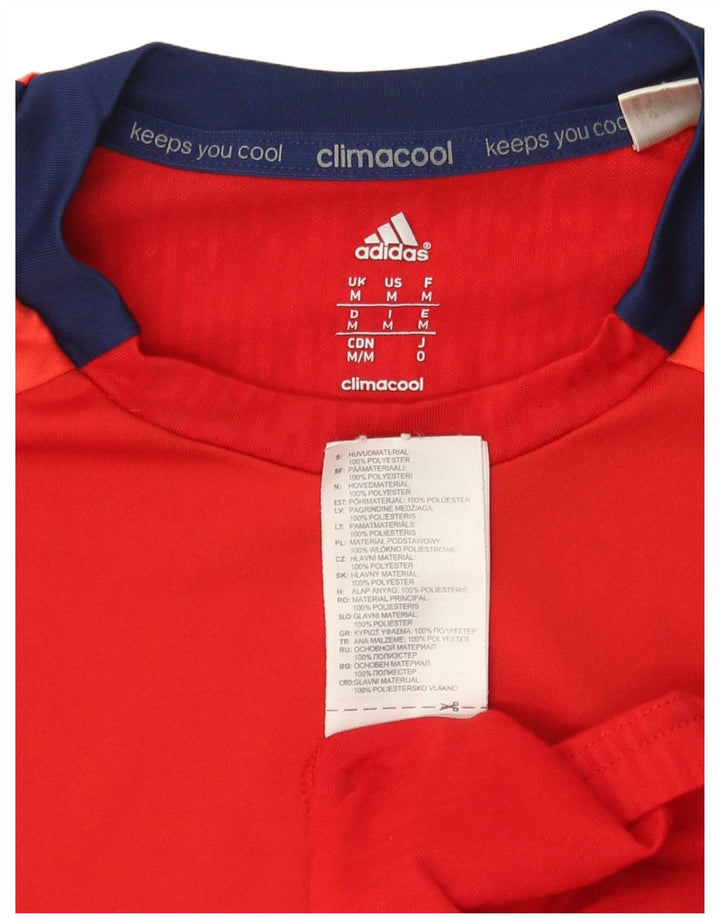 T-shirt Adidas Climacool da uomo Top in poliestere color block rosso medio