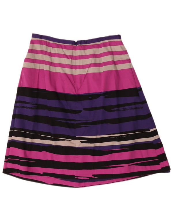 Gonna a trapezio plissettata da donna Hobbs UK 14 grande W32 a righe multicolore