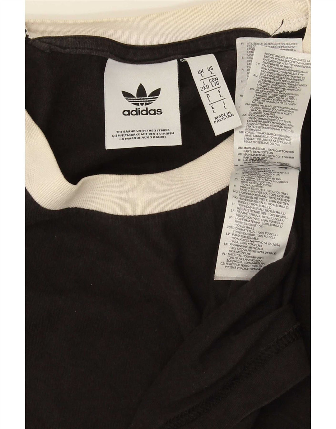 T-shirt Adidas da uomo Top Large in cotone nero