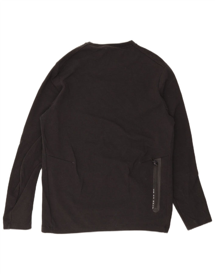 Top NIKE da uomo a maniche lunghe in cotone nero medio