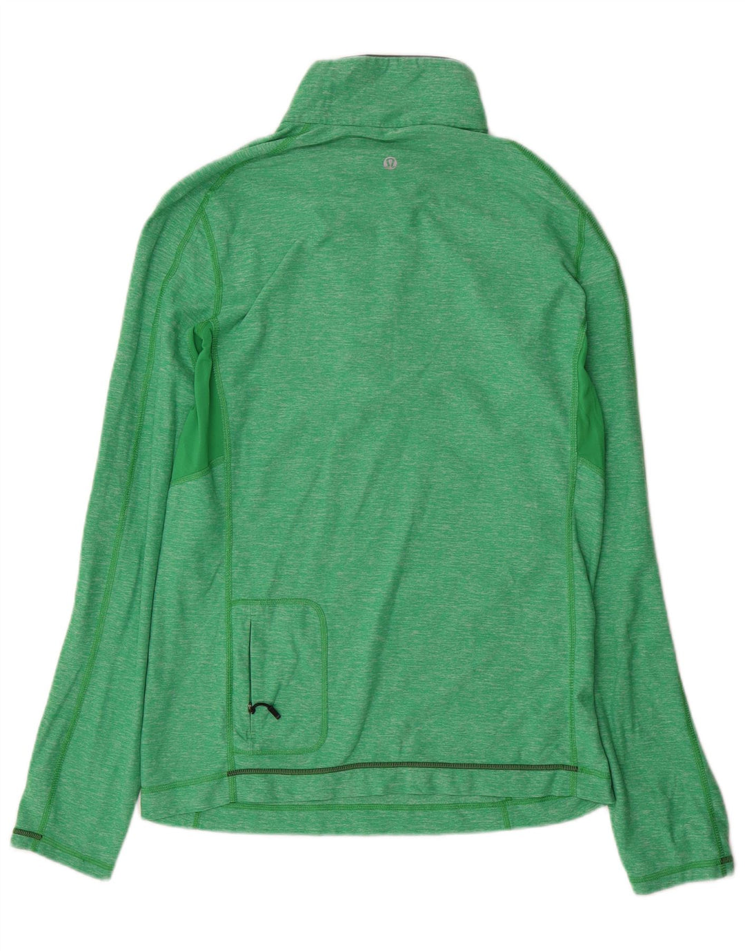Lululemon Maglia da tuta da uomo con zip e collo in nylon chiazzato verde medio