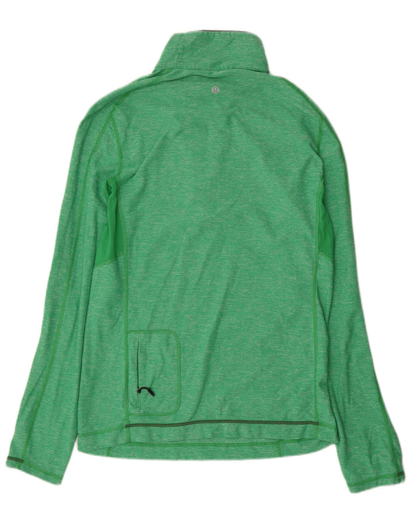 Lululemon Maglia da tuta da uomo con zip e collo in nylon chiazzato verde medio