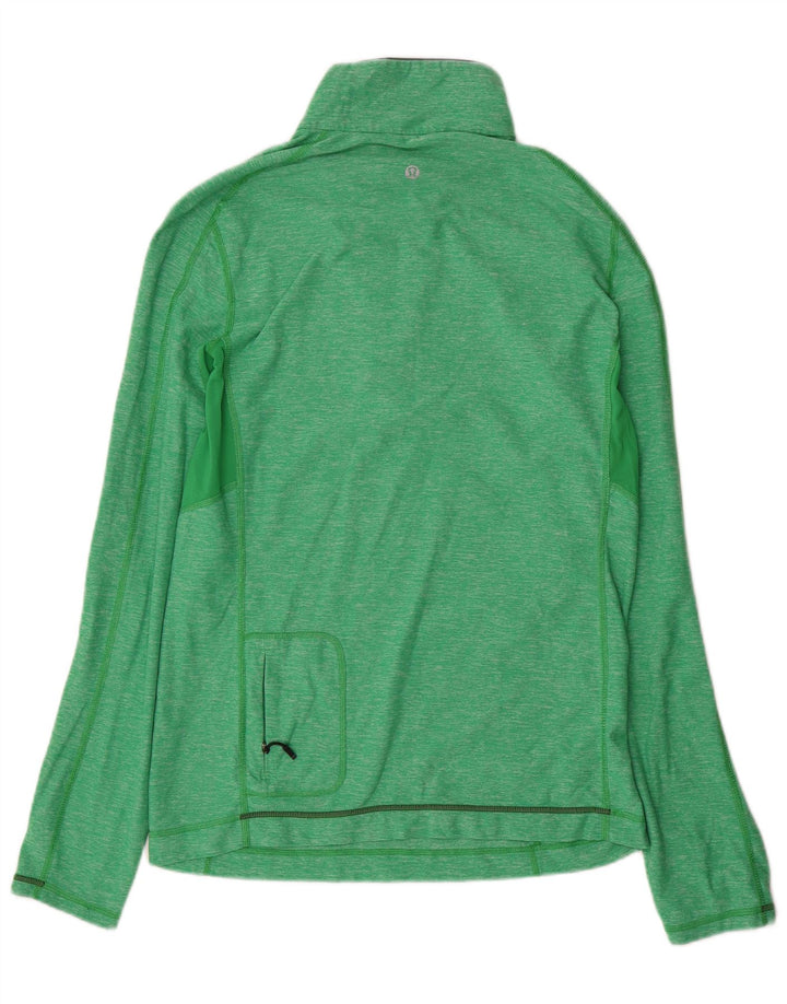 Lululemon Maglia da tuta da uomo con zip e collo in nylon chiazzato verde medio