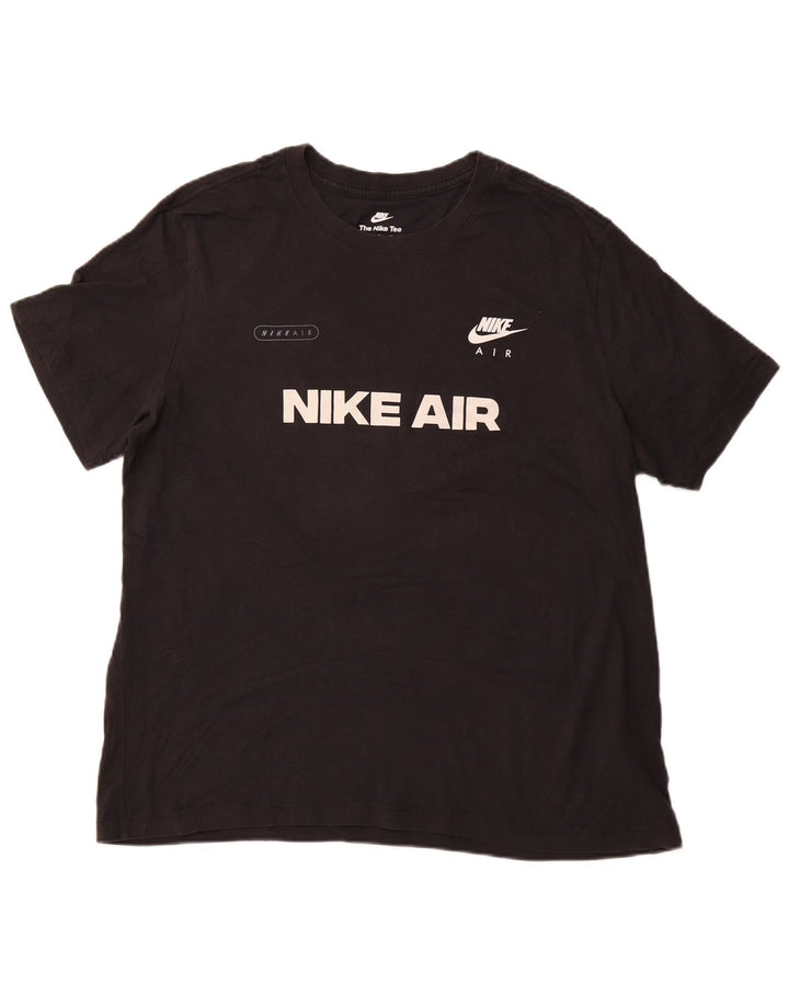 T-shirt grafica da uomo NIKE Top XL in cotone nero sportivo