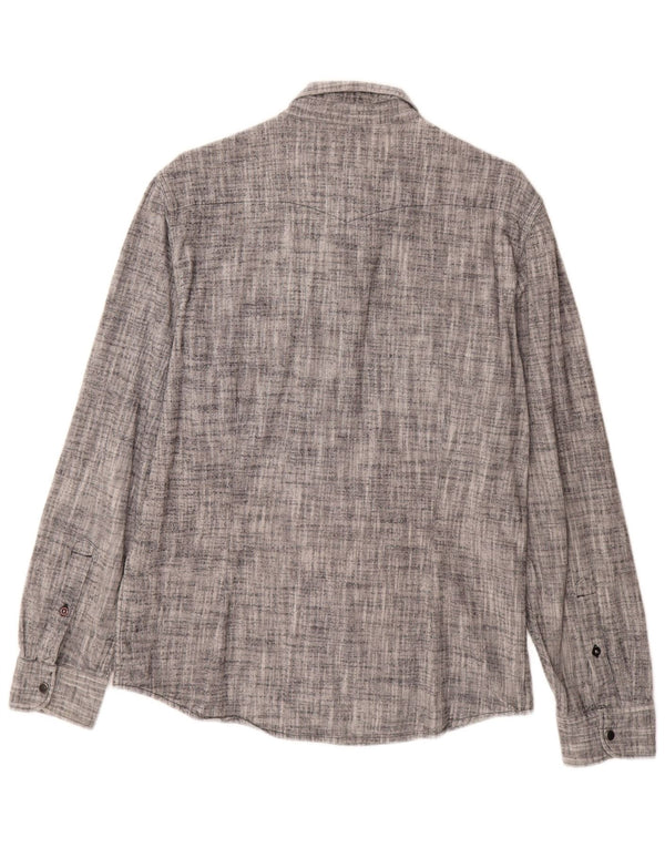 Camicia Lee da uomo slim fit in flanella, cotone chiazzato grigio grande