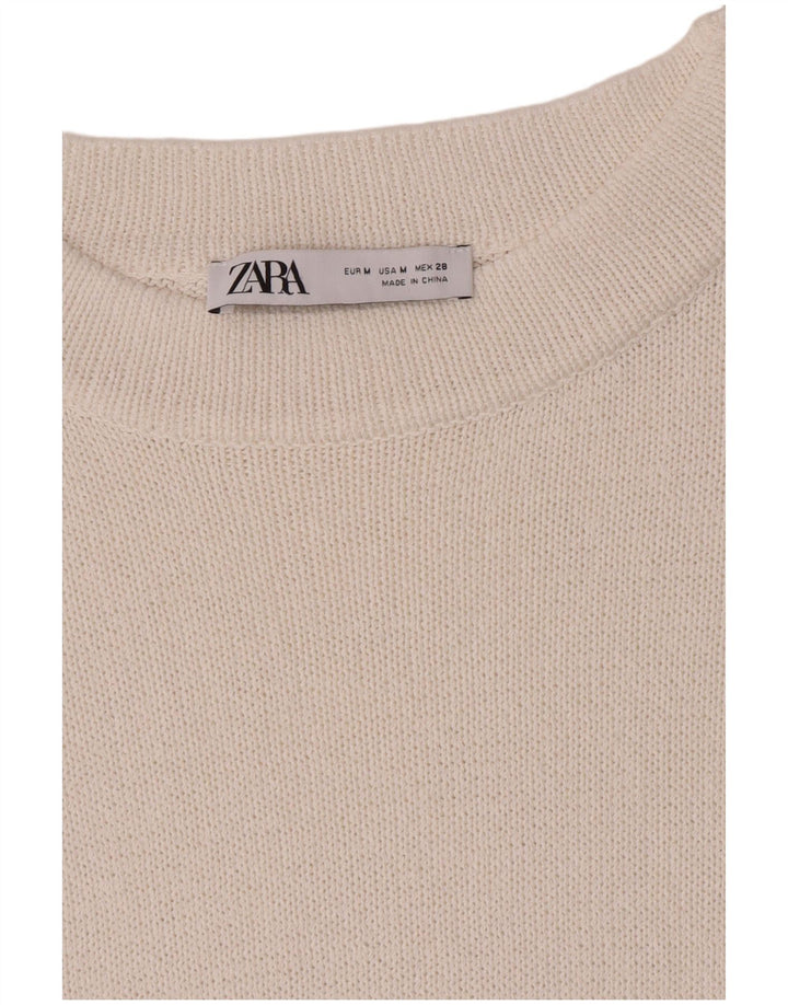 Maglione maglione con scollo a barca da donna Zara UK 14 bianco medio