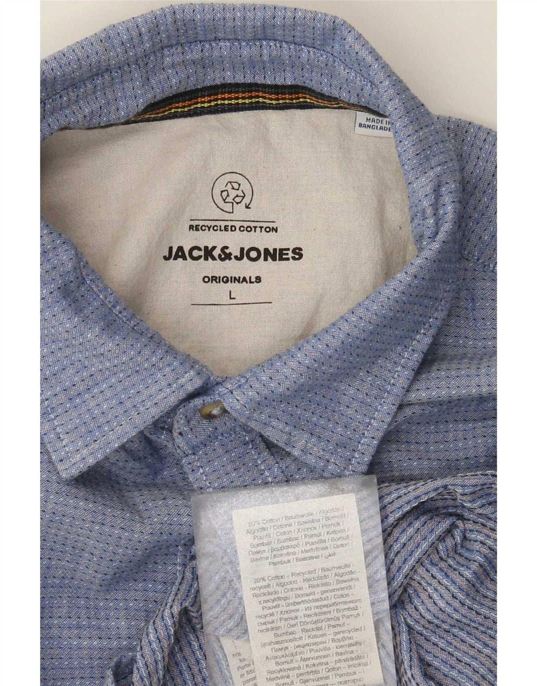 Camicia da uomo Jack & Jones grande in cotone maculato blu