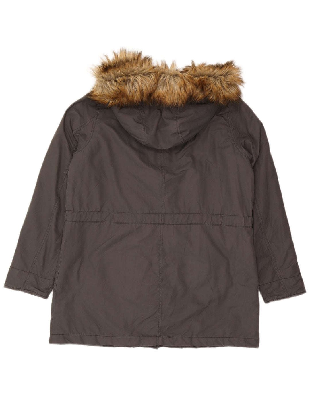 Giacca Parka con cappuccio da donna Benetton UK 40 Large Grigio Cotone