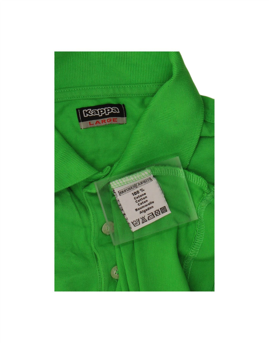 KAPPA Mens Graphic Polo Shirt Large Green Cotton