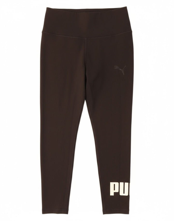 PUMA Womens Graphic Crop Leggings UK 12 Medium Black