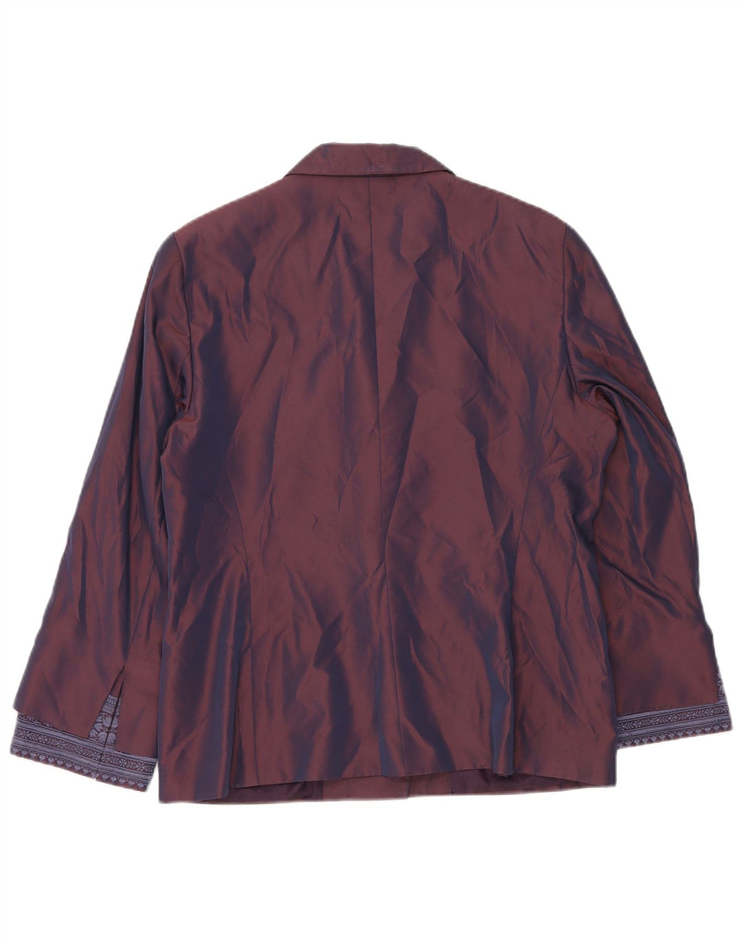 GIANFRANCO FERRE Giacca blazer da donna a 2 bottoni UK 16 Grande floreale viola