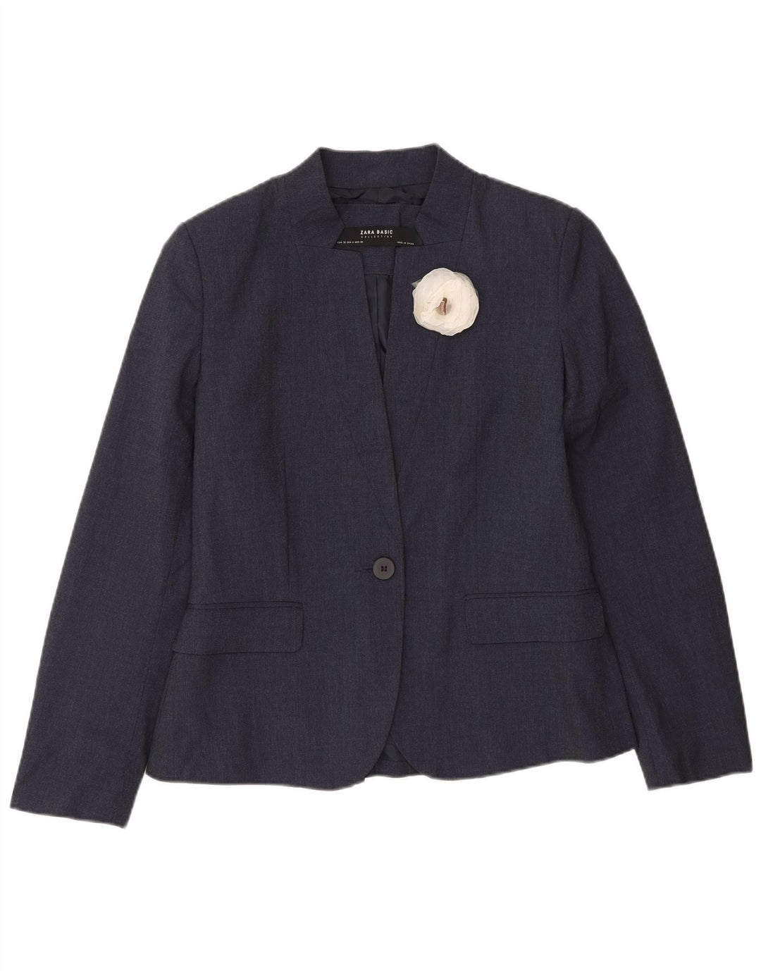 Giacca blazer a 1 bottone da donna Zara EU 38 piccola poliestere blu navy