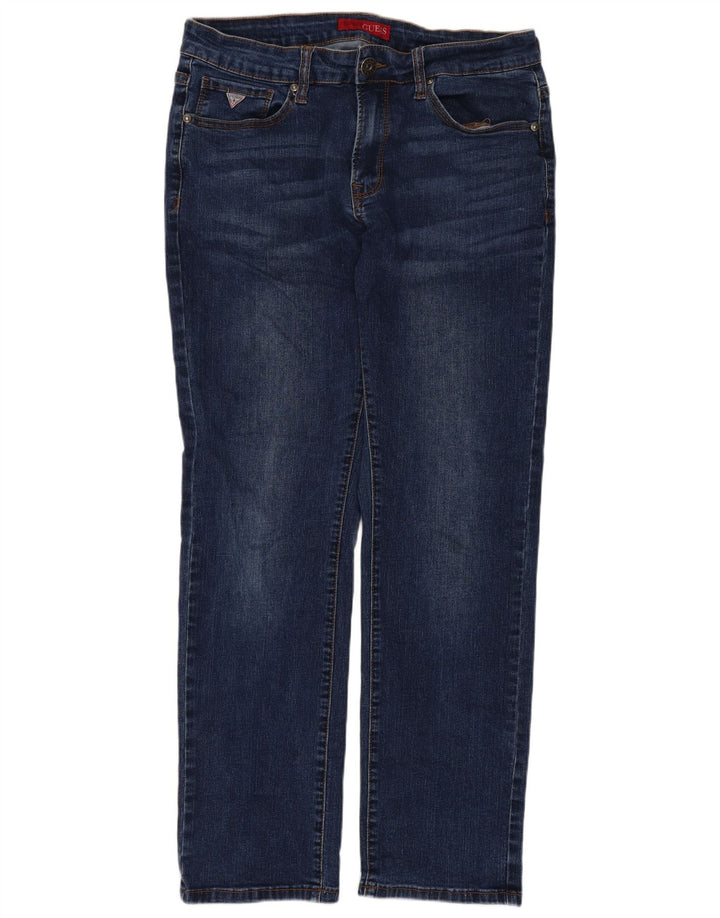 Jeans slim dritti da donna Guess W30 L28 cotone blu
