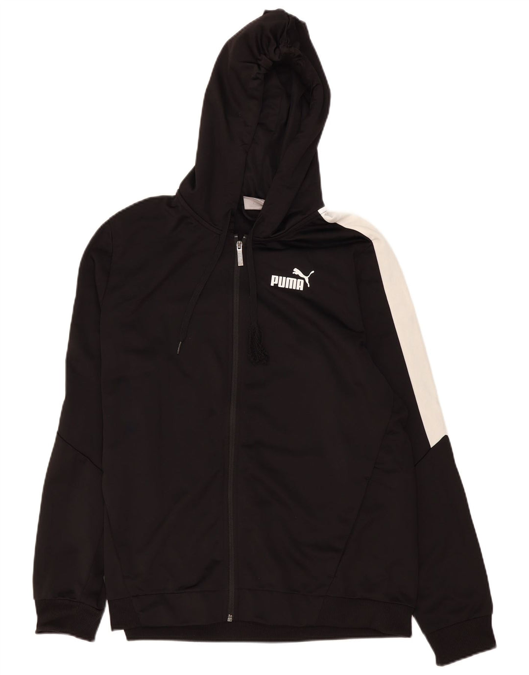 Felpa con cappuccio e zip da uomo Puma XL in poliestere color block nero