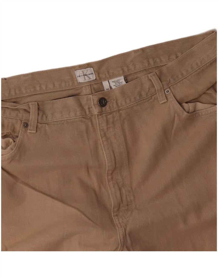 CALVIN KLEIN Pantaloni casual dritti da uomo W40 L30 Cotone Beige