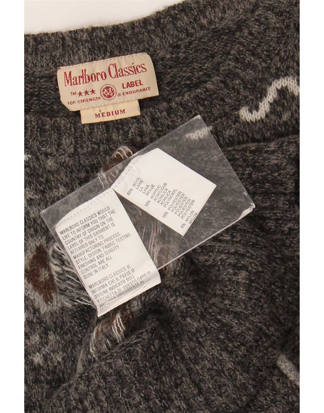 Abito maglione da donna Marlboro Classics UK 12 Grigio medio Fair Isle