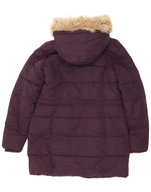 Cappotto imbottito con cappuccio da donna Fat Face UK 8 piccolo poliestere viola