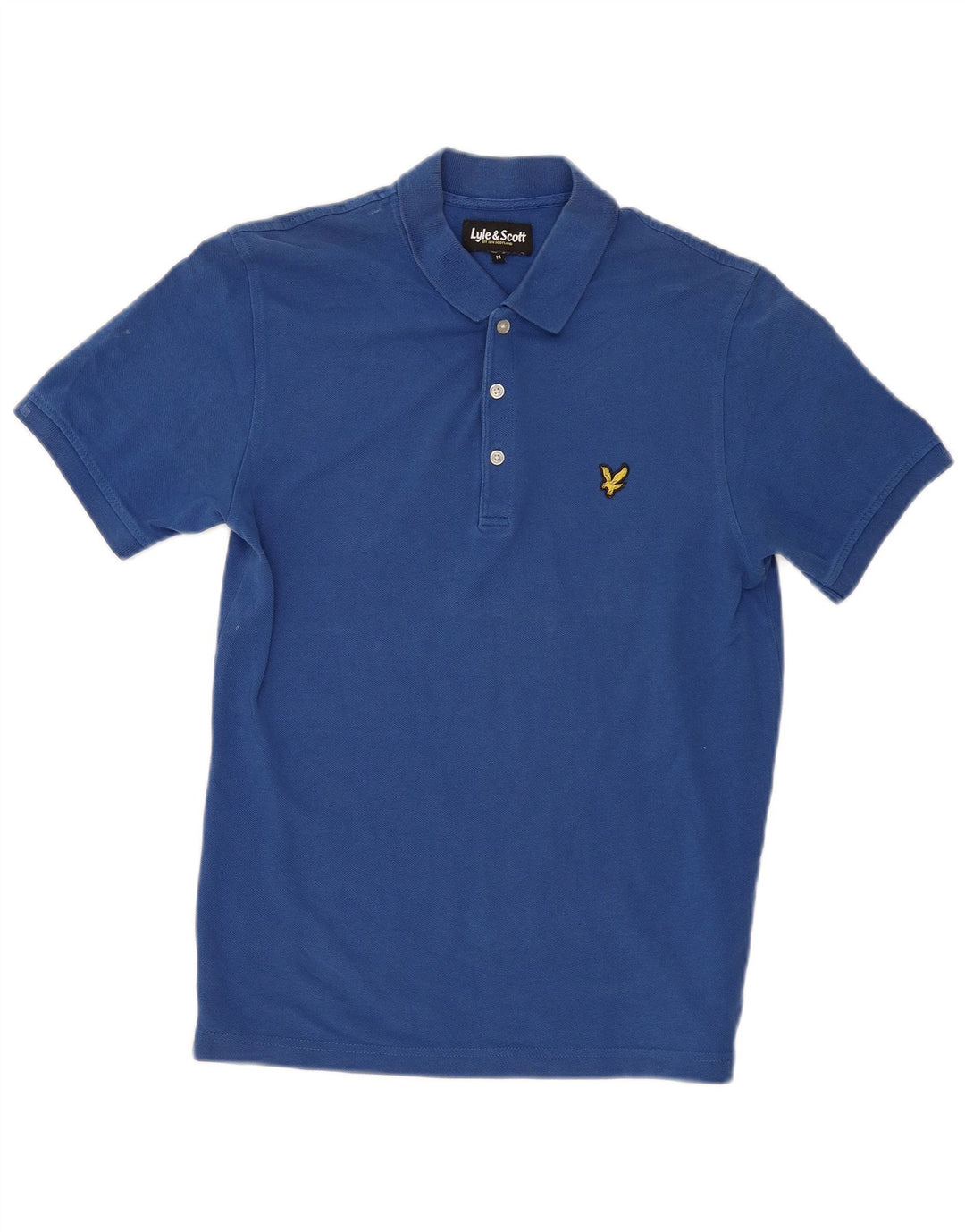 Polo da uomo Lyle & Scott in cotone blu medio
