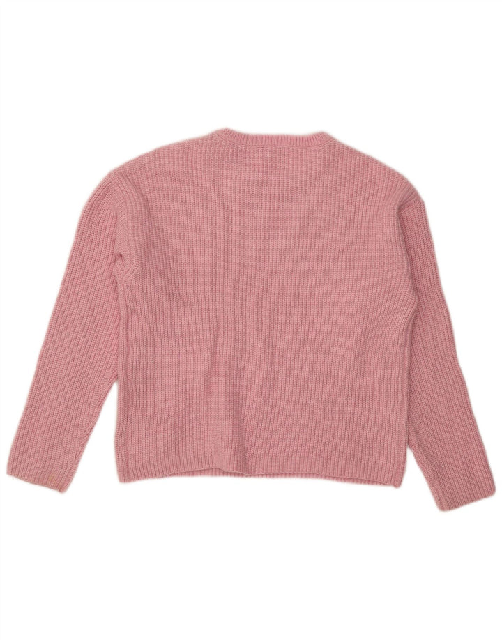 Maglione maglione con scollo a barca da donna Marks & Spencer UK 14 Poliestere rosa medio
