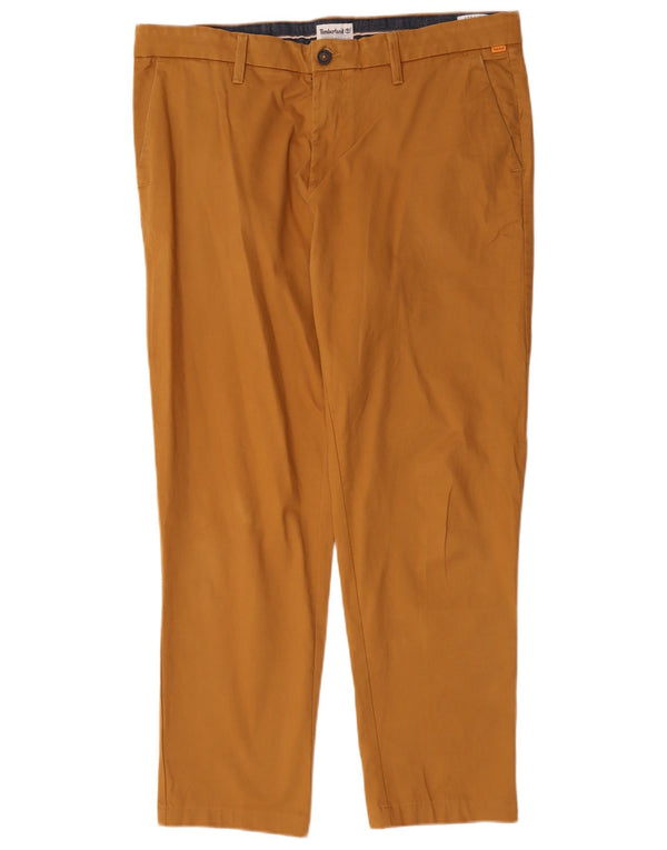 Pantaloni chino dritti da uomo Timberland W36 L29 cotone marrone