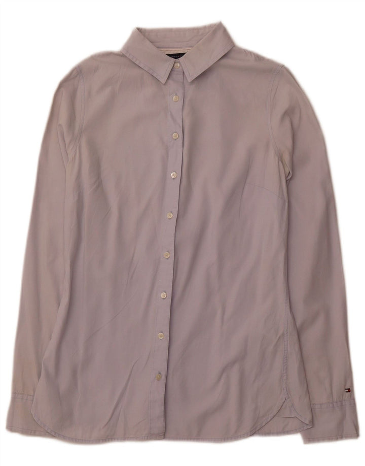 TOMMY HILFIGER Womens Shirt US 6 Medium Purple Cotton