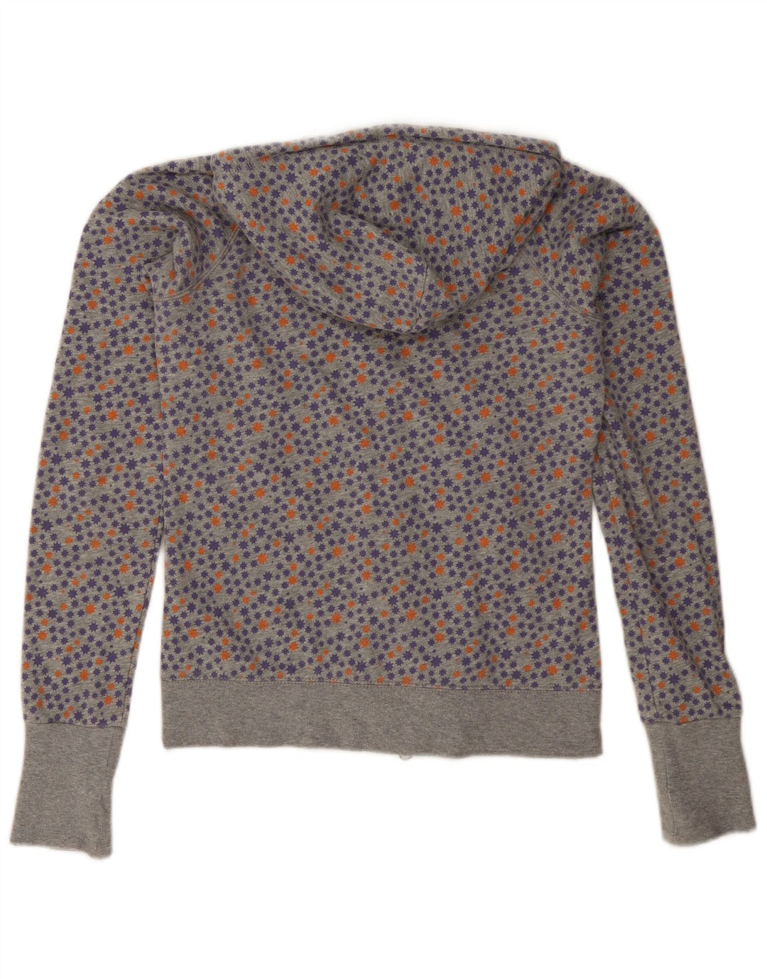 Felpa con cappuccio e zip da donna Nike UK 10 piccolo cotone maculato grigio