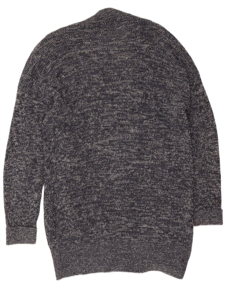 Maglione cardigan da uomo Zara piccolo in cotone screziato grigio