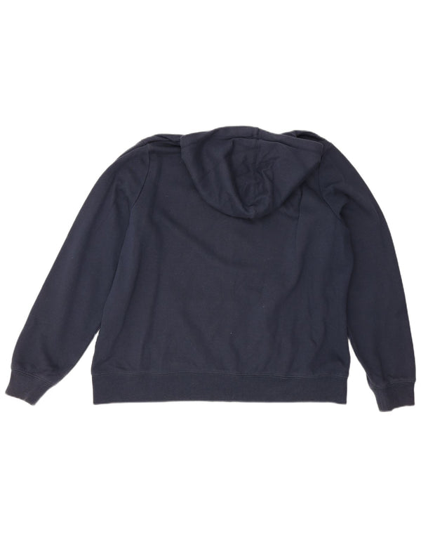 Crew Clothing Womens Oversized Zip Hoodie Sweater UK 18 XL Navy Blue Cotton