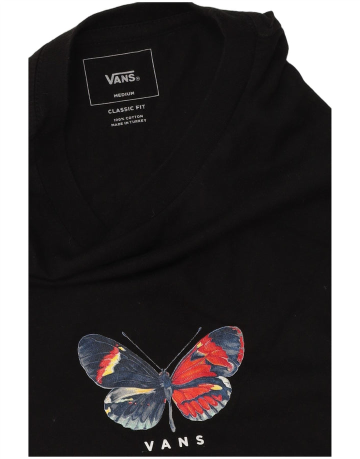 Vans Top grafico da uomo con vestibilità classica, manica lunga, cotone medio nero, farfalla