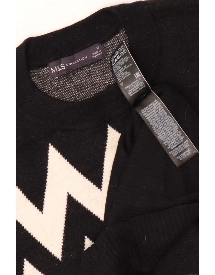 Maglione maglione girocollo da donna Marks & Spencer UK 12 medio nero