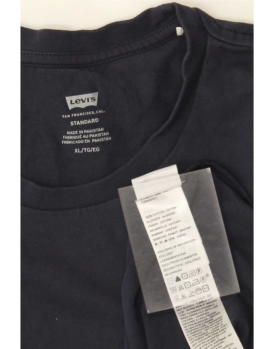 Levi's Maglia standard da uomo a maniche lunghe XL in cotone blu navy