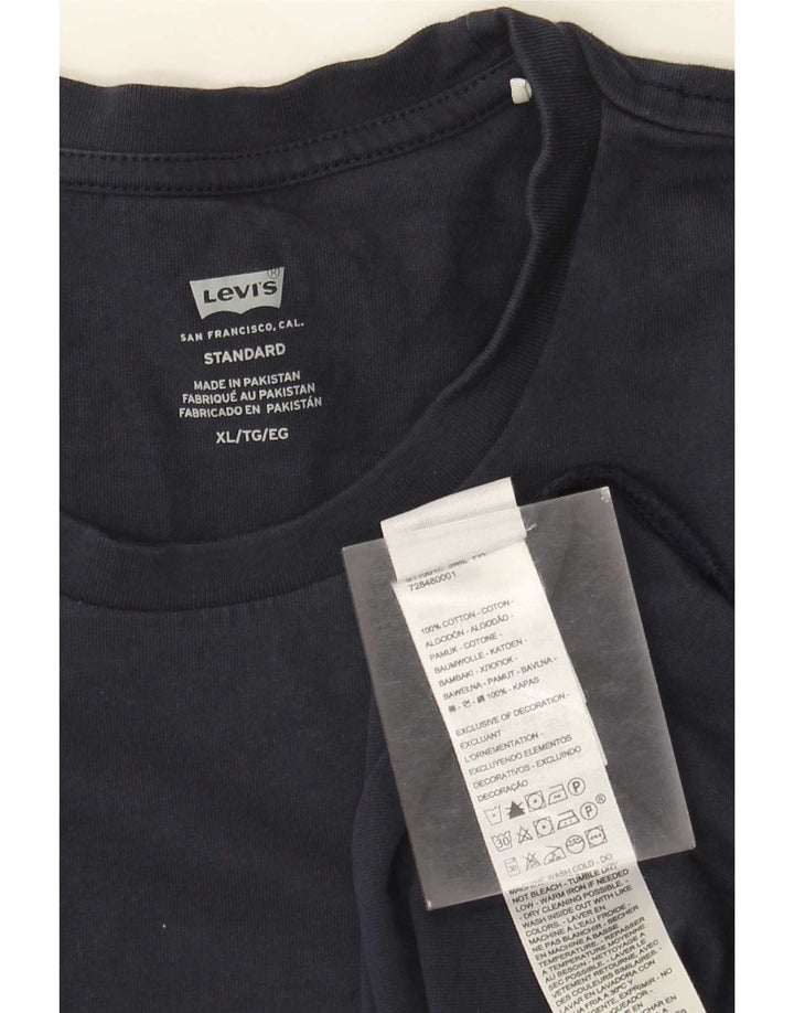 Levi's Maglia standard da uomo a maniche lunghe XL in cotone blu navy