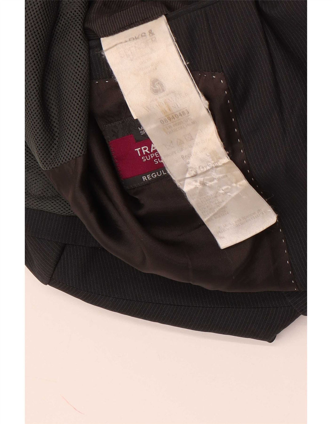 Giacca blazer a 2 bottoni da uomo Marks & Spencer UK 40 gessato grigio medio