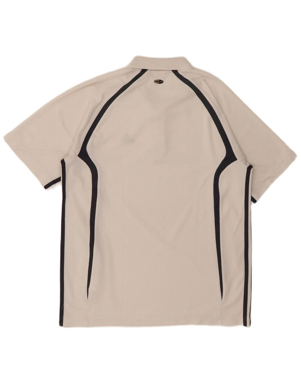 Polo Adidas Climalite da uomo UK 38/40 Medium White Colourblock
