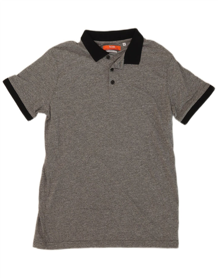 Polo da rugby da uomo slim fit JULES in cotone grigio medio