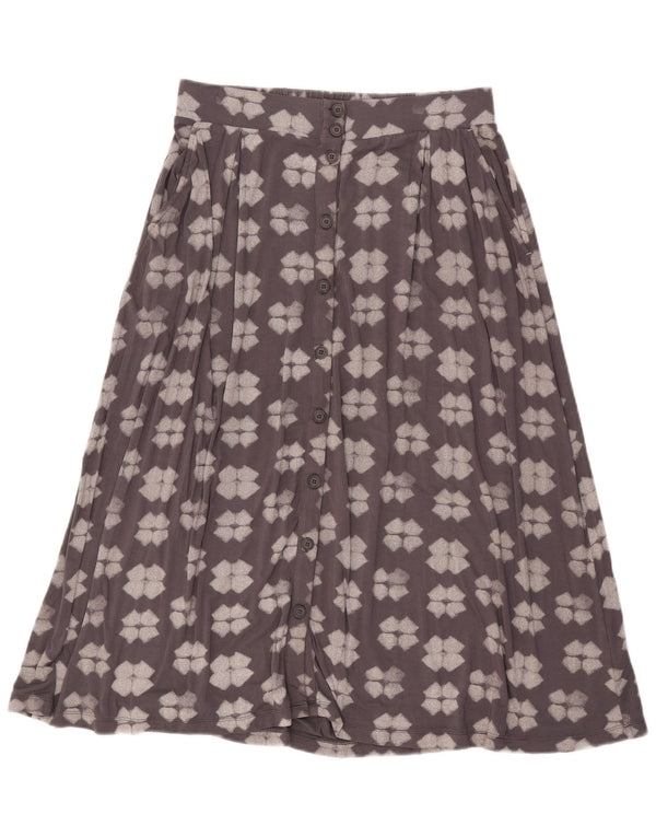 Gonna a trapezio da donna White Stuff UK 10 Small W32 Viscosa geometrica grigia