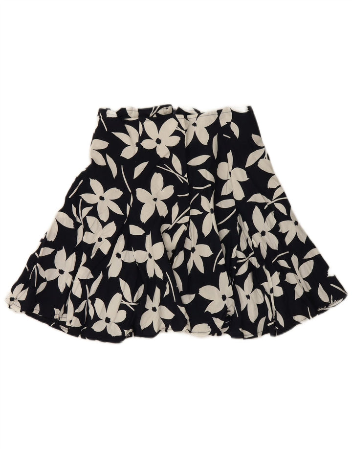 Minigonna da donna Avant W28 viscosa floreale nera media