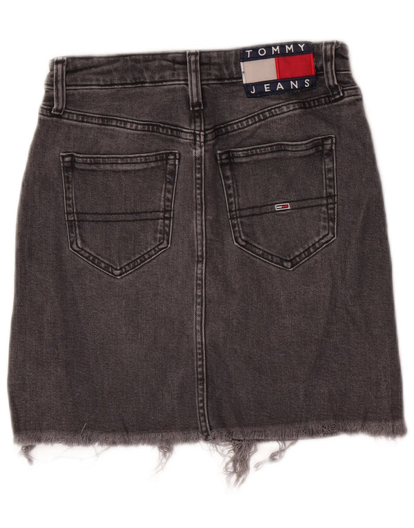 Gonna in denim da donna Tommy Hilfiger W24 XS in cotone grigio