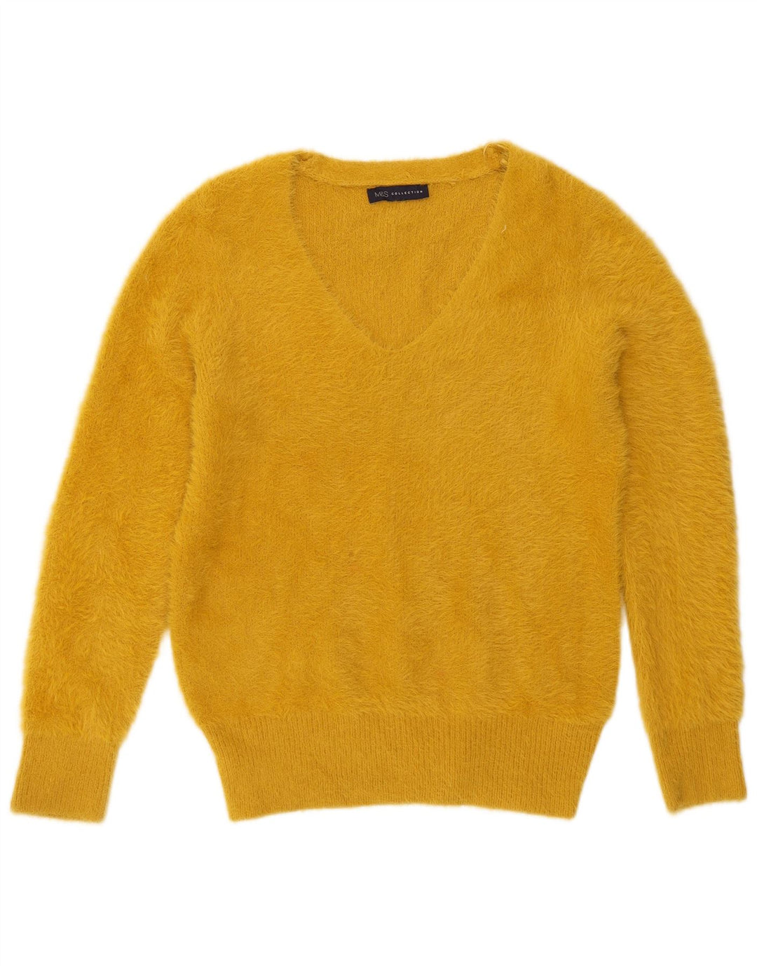 Maglione da donna con scollo a V Marks & Spencer UK 14 Poliammide giallo medio