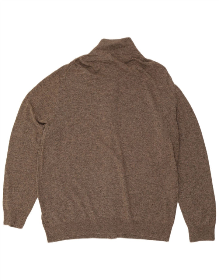 GANT Maglione cardigan da uomo 3XL Lana screziata marrone