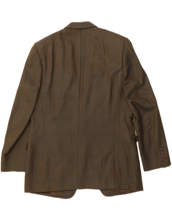 CANALI Mens 2 Button Blazer Jacket IT 54 2XL Khaki Houndstooth New Wool