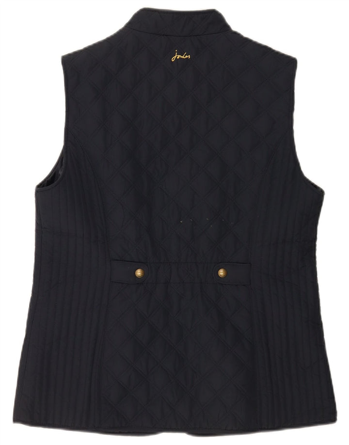 Gilet trapuntato da donna Joules UK 14 grande poliestere blu navy